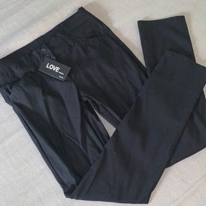 Black straight leg dress pants